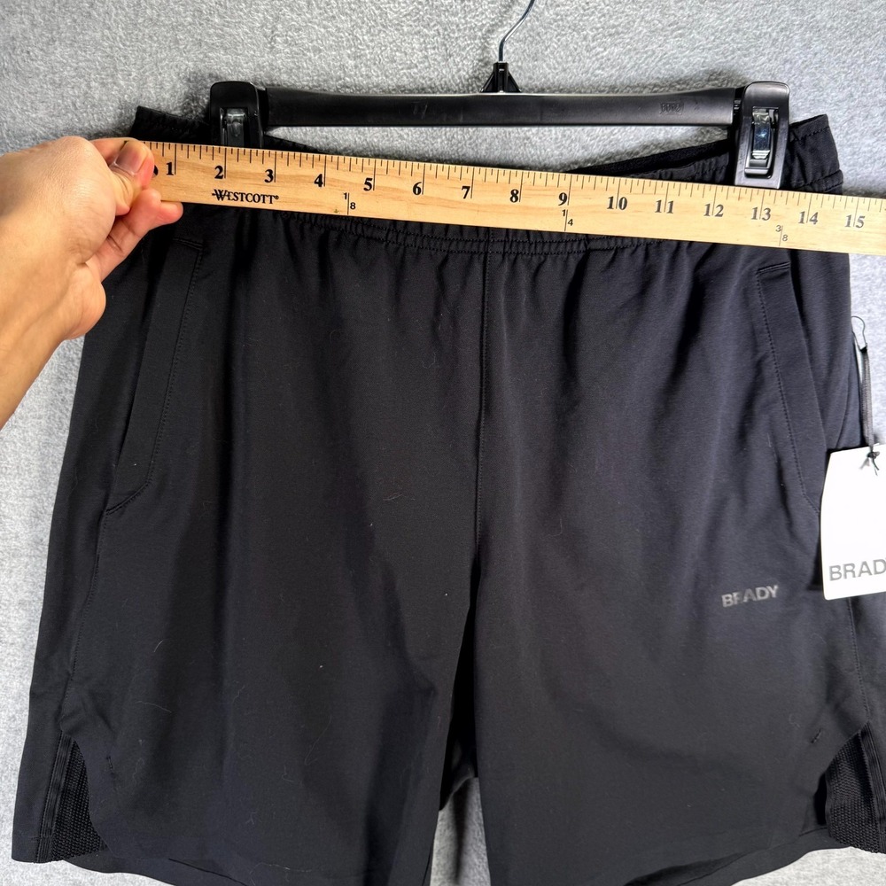 Brady Brand Athletic Shorts Men's Small Black Elastic Waist Workout Pull On - Picture 4 of 11